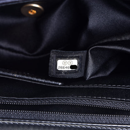 Chanel Satin Quilted Pleated Medium Single Flap Navy 7 of 10