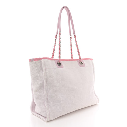 Chanel Woven Straw Raffia Small Deauville Tote Pink 3 of 12