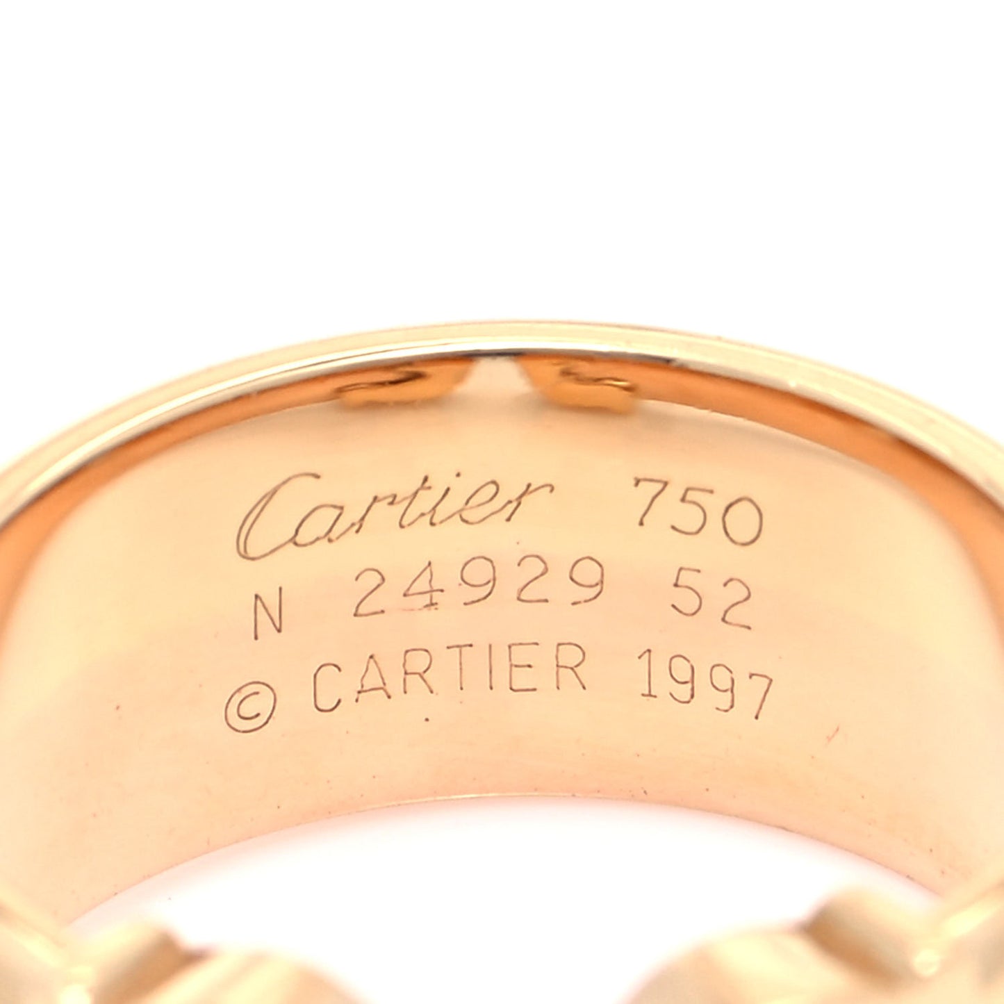 18K Pink Yellow White Gold C De Cartier Ring 52 6