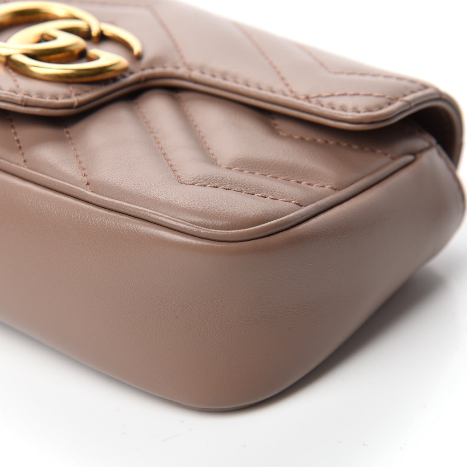 Gucci Calfskin Matelasse Super Mini GG Marmont Shoulder Bag Porcelain Rose 7 of 11