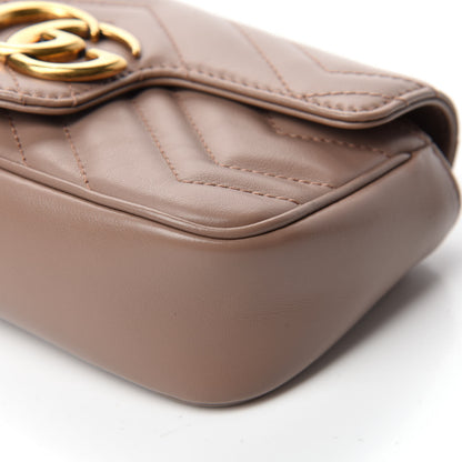 Gucci Calfskin Matelasse Super Mini GG Marmont Shoulder Bag Porcelain Rose 7 of 11