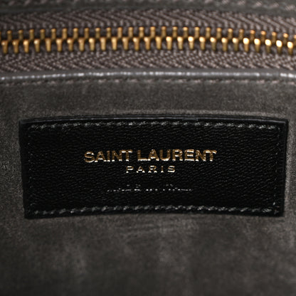 Saint Laurent Calfskin Crocodile Embossed Large Sac De Jour Carryall Grey 6 of 10