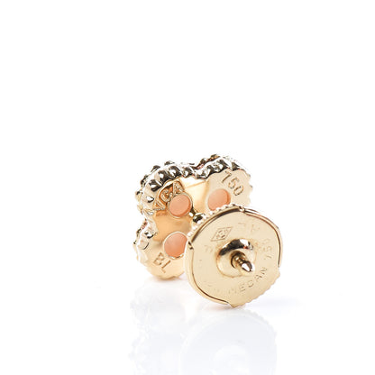 Van Cleef & Arpels 18K Yellow Gold Mother of Pearl Sweet Alhambra Earrings 4 of 5