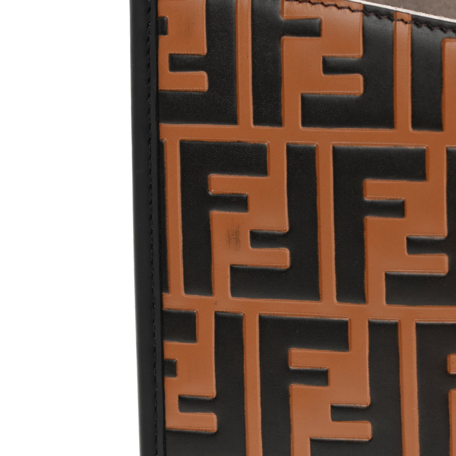 Fendi Vitello Century F is Fendi FF Embossed Kan I Shoulder Bag Orzo Tobacco 14 of 17