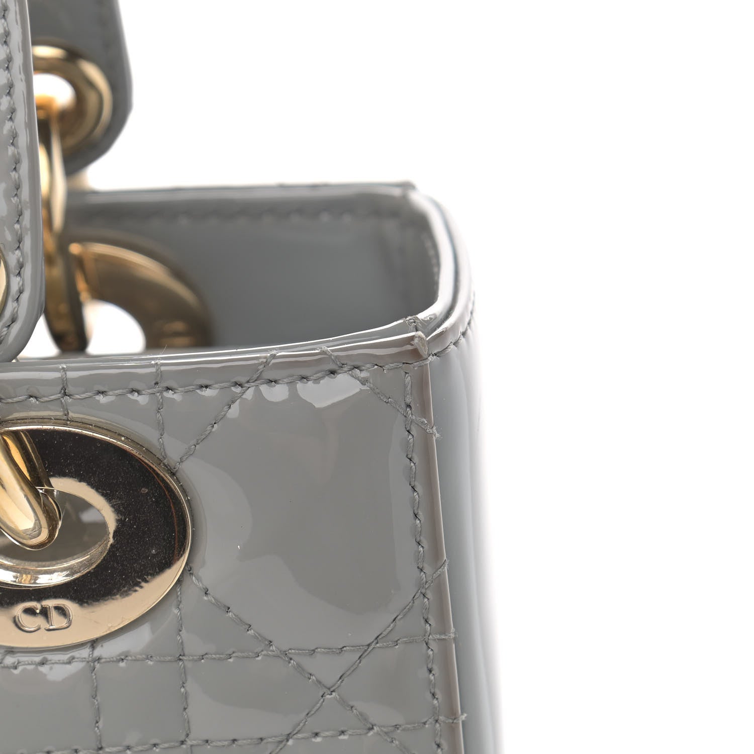 Christian Dior Patent Cannage Small Lady Dior Grey 14 of 18