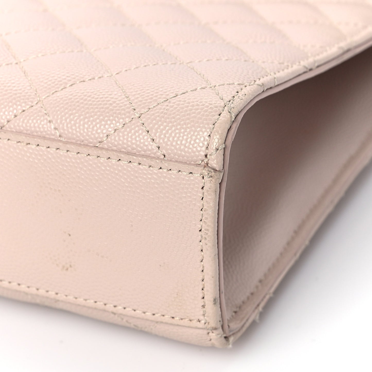 Grain De Poudre Textured Mixed Matelasse Large Triquilt Monogram Satchel Rose