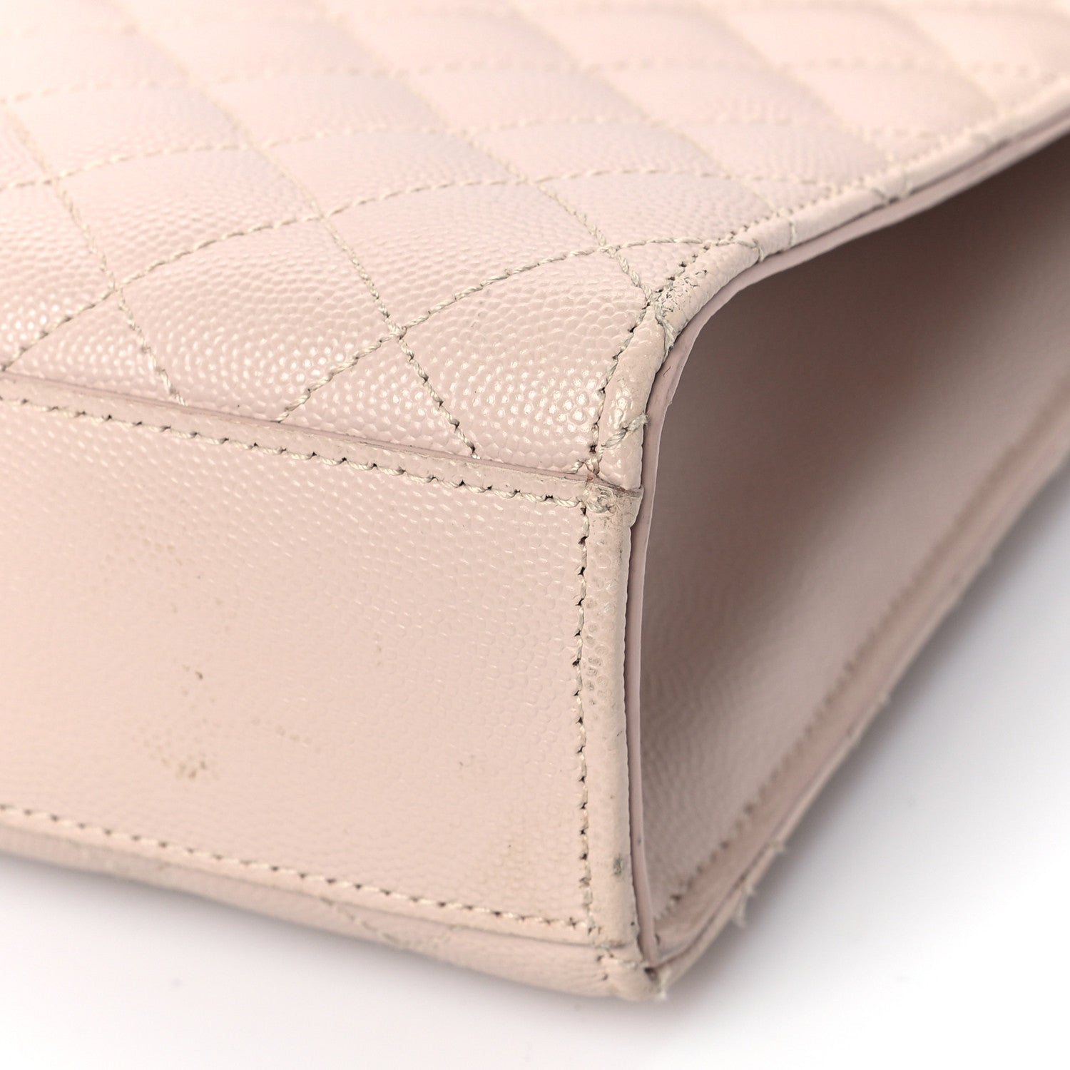 Saint Laurent Grain De Poudre Textured Mixed Matelasse Large Triquilt Monogram Satchel Rose 7 of 7