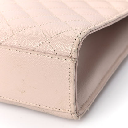 Saint Laurent Grain De Poudre Textured Mixed Matelasse Large Triquilt Monogram Satchel Rose 7 of 7
