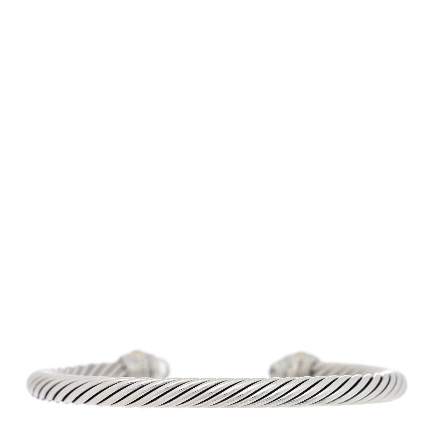 David Yurman Sterling Silver 14K Yellow Gold Prasiolite 5mm Cable Classics Bracelet 2 of 4