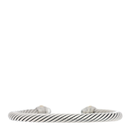 David Yurman Sterling Silver 14K Yellow Gold Prasiolite 5mm Cable Classics Bracelet 2 of 4