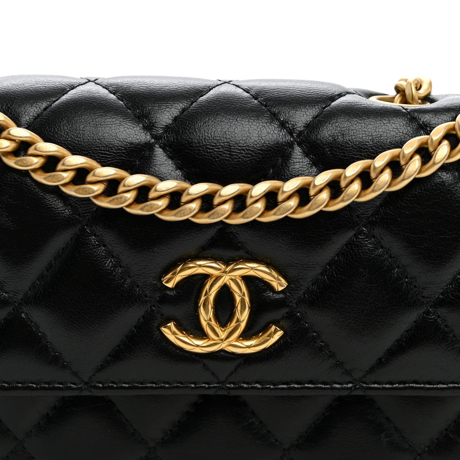 Chanel Lambskin Quilted Pillow Crush Flap Phone Holder With Chain Black 8 of 10
