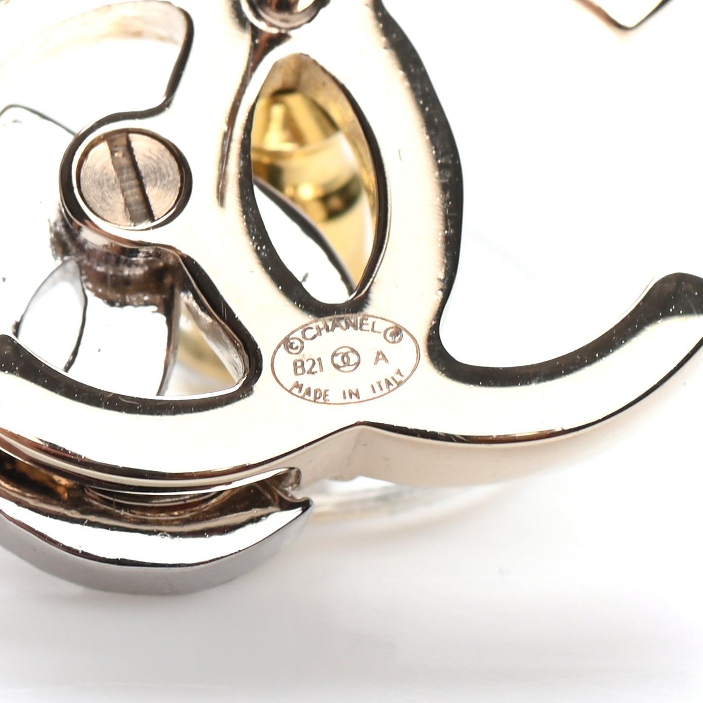 Crystal Double CC Earrings Gold Silver