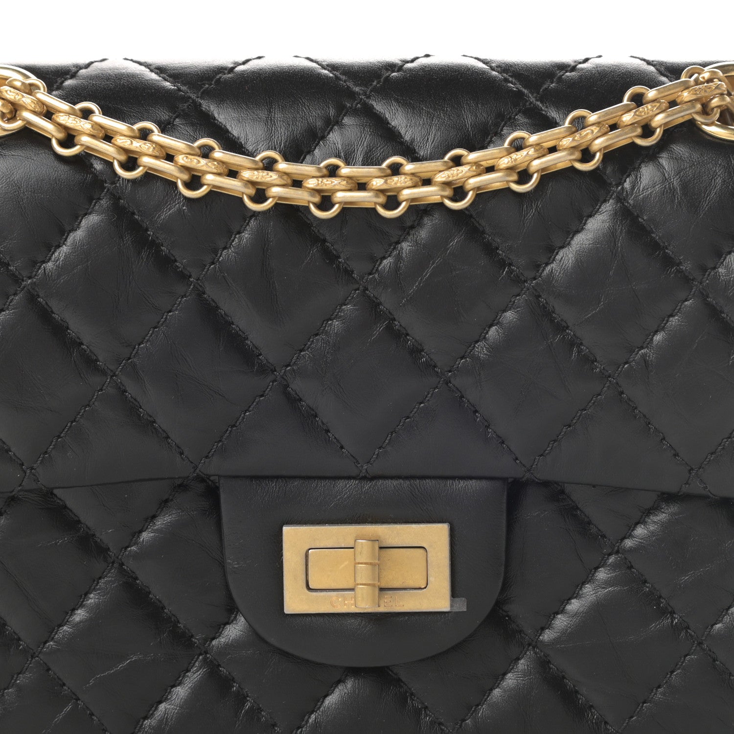 Chanel Aged Calfskin Quilted 2.55 Reissue Mini Flap Black 8 of 11