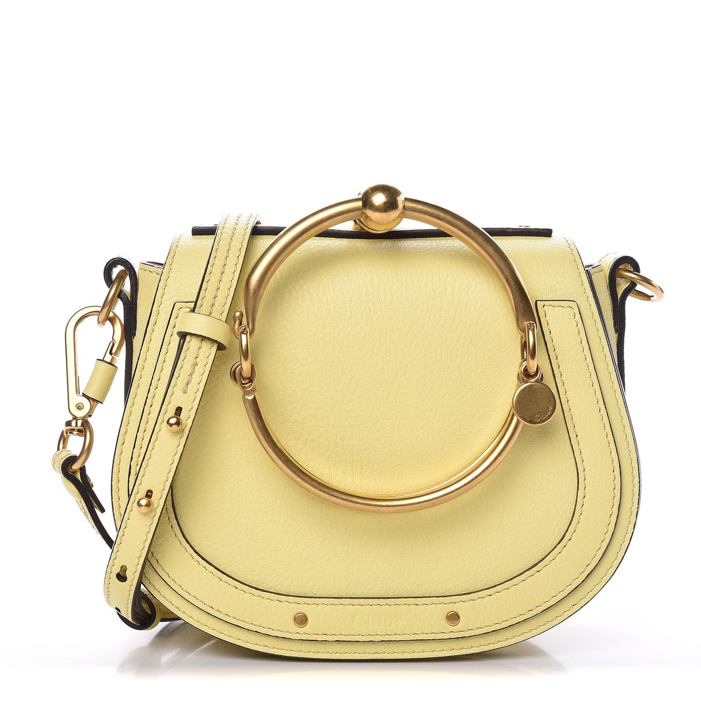 Calfskin Suede Small Nile Bracelet Bag Lemonade