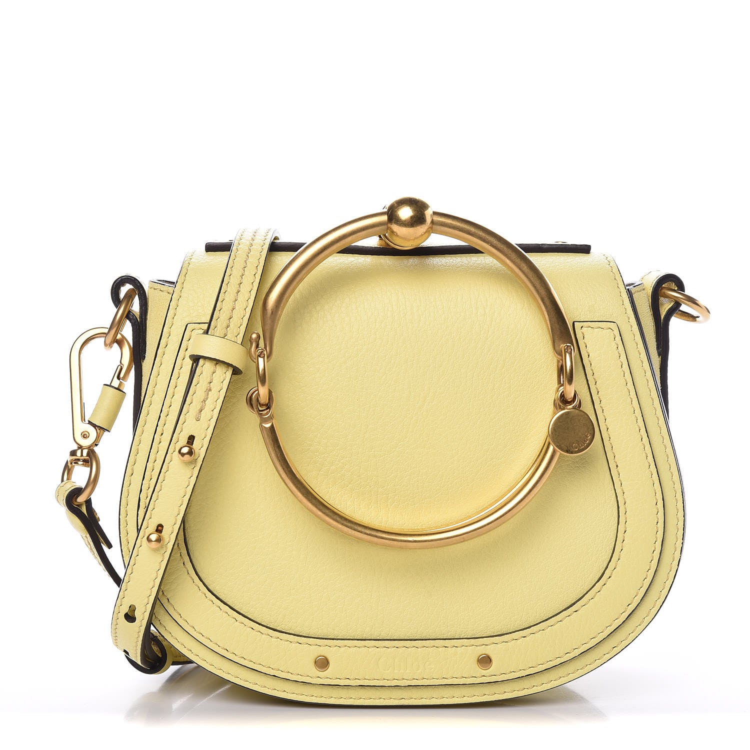 Chloe Calfskin Suede Small Nile Bracelet Bag Lemonade 1 of 10