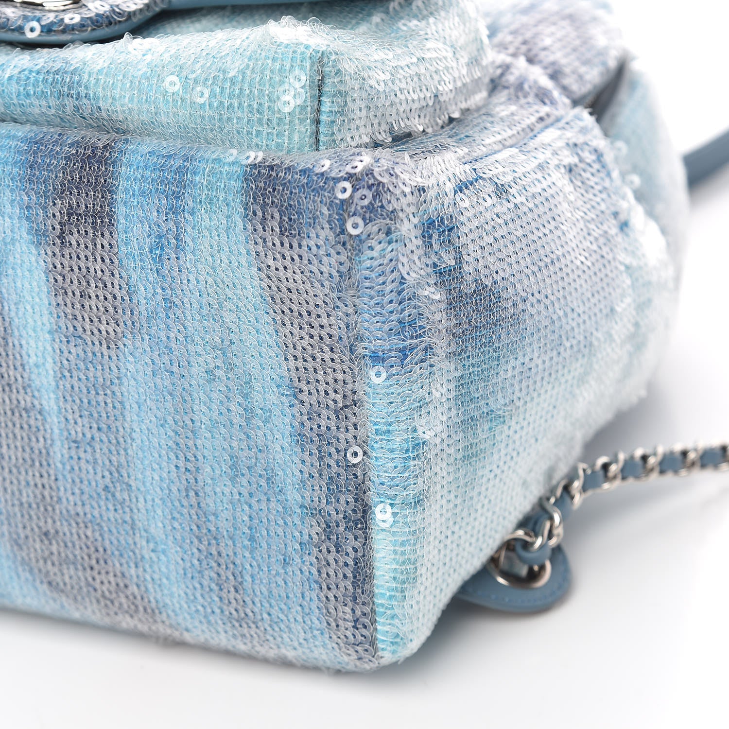 Chanel Sequin Tri-color Waterfall Backpack Light Blue 9 of 10