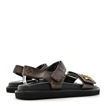 Louis Vuitton Monogram LV Sunset Comfort Flat Sandals 38 Cacao Brown 4 of 11
