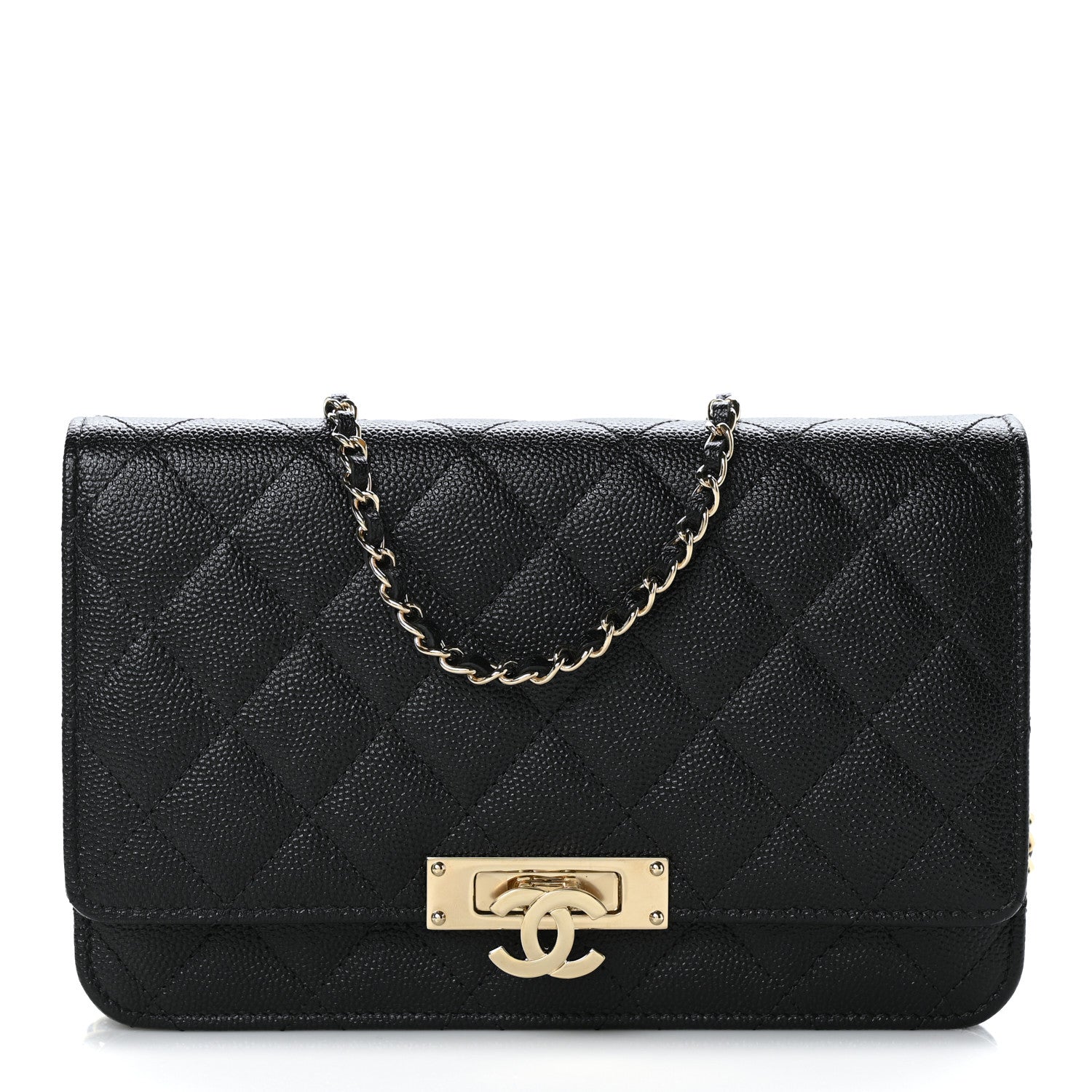 Chanel Caviar Quilted Golden Class Wallet On Chain WOC Black 1 of 10