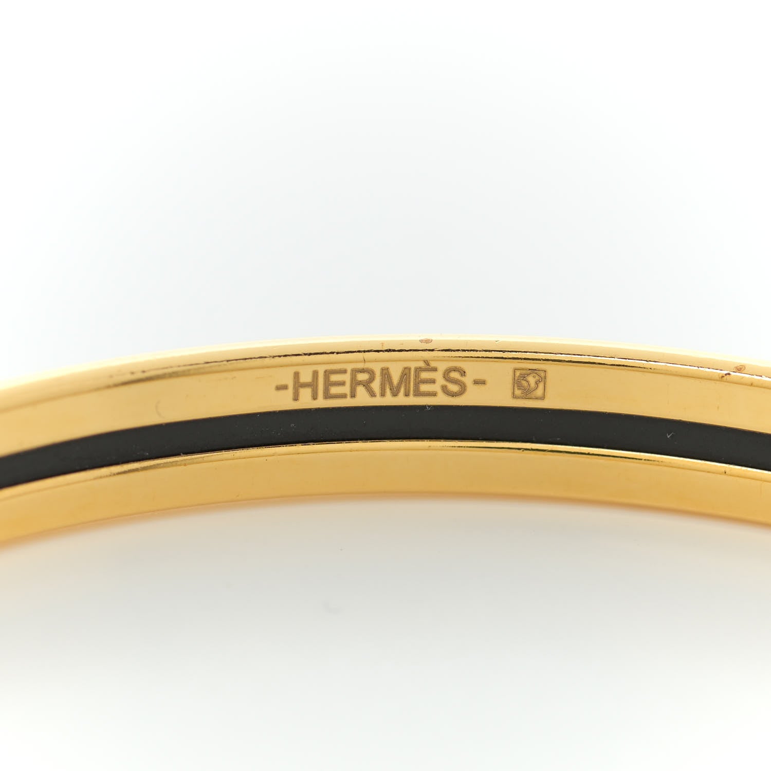 Hermes Enamel Printed Extra Narrow Bracelet 70 White 4 of 5
