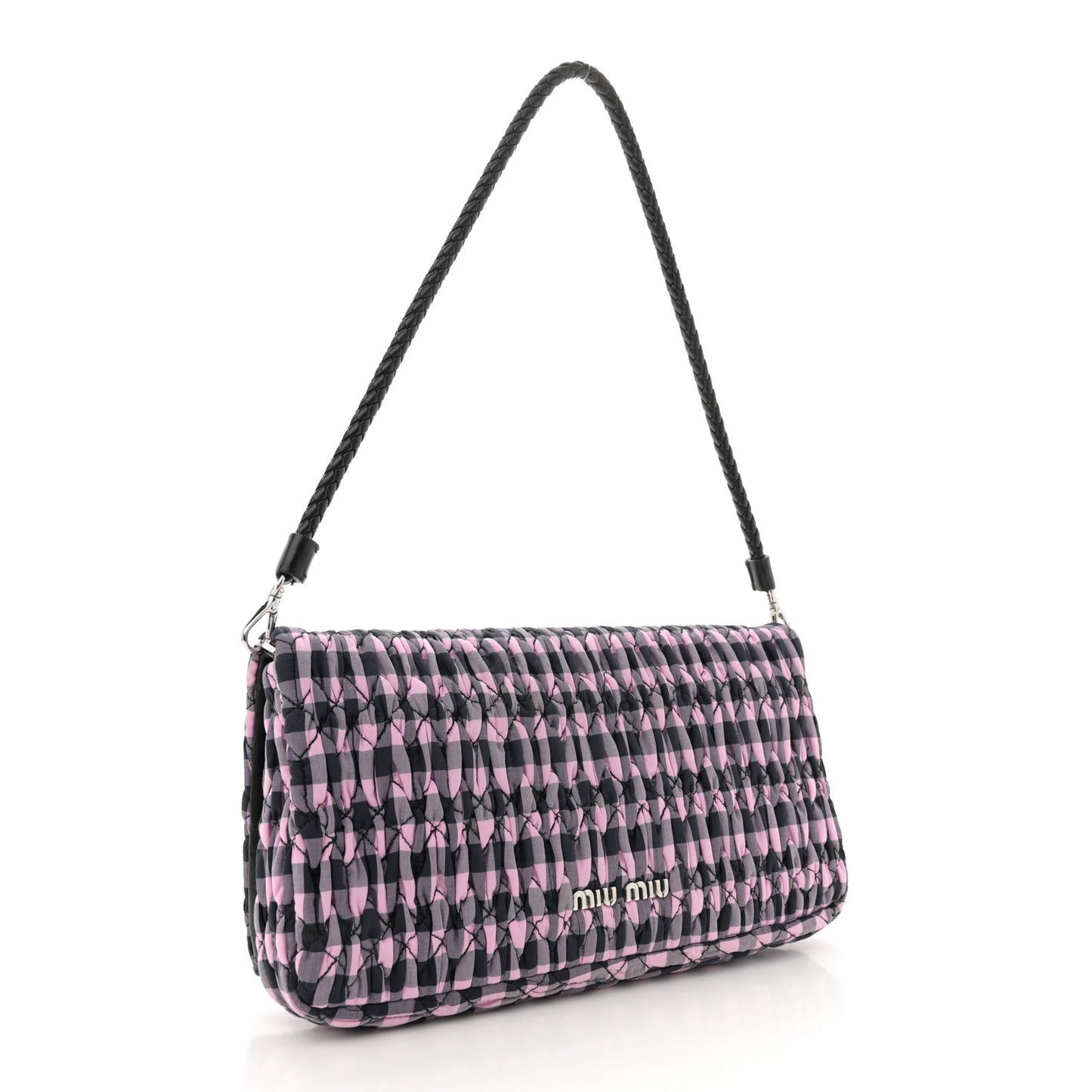 Cotton Matelasse Crystal Flap Shoulder Bag Multicolor