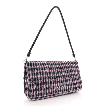 Miu Miu Cotton Matelasse Crystal Flap Shoulder Bag Multicolor 3 of 10