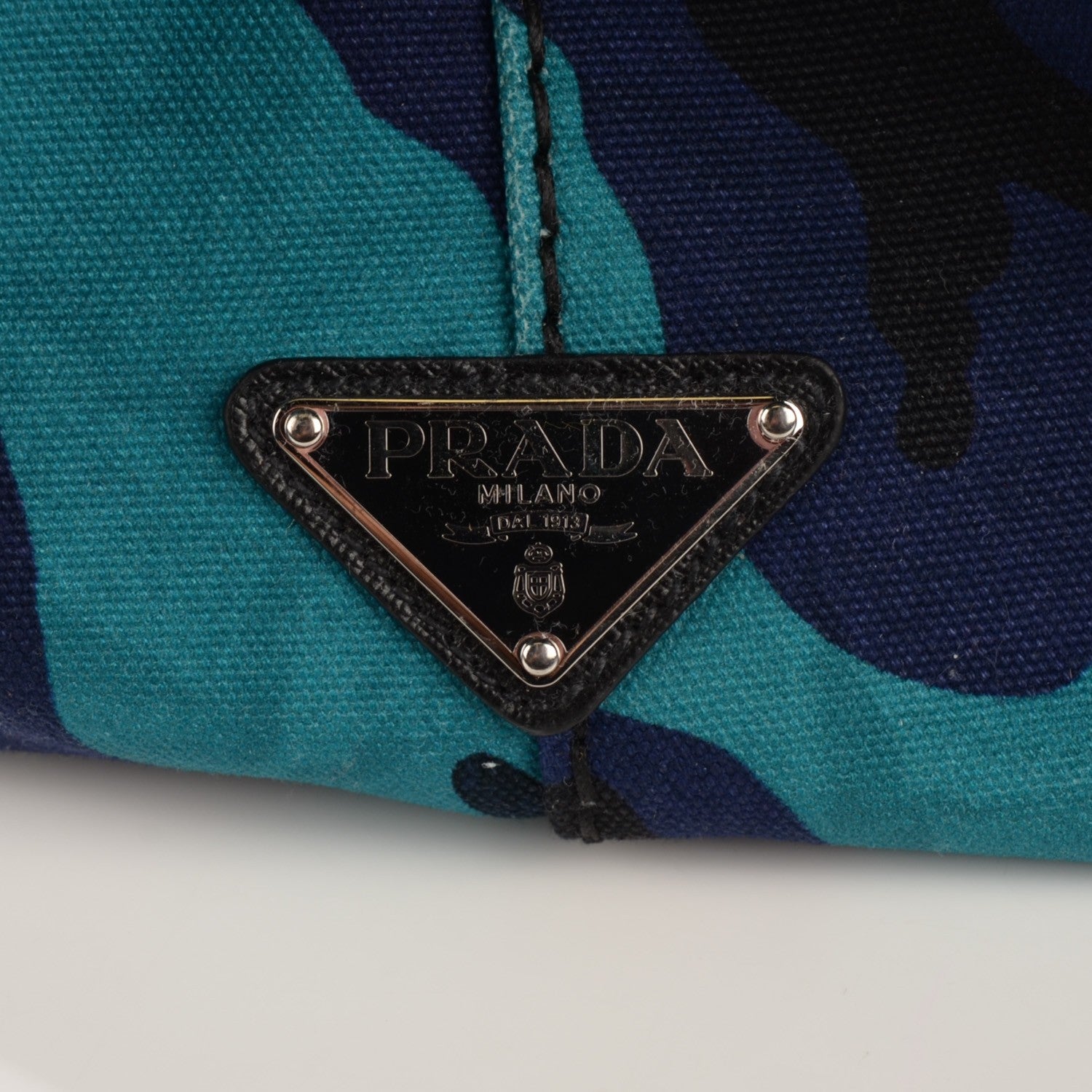Prada Canvas Canapa Camouflage Tote Royal 5 of 8
