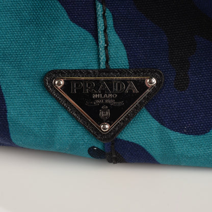 Prada Canvas Canapa Camouflage Tote Royal 5 of 8