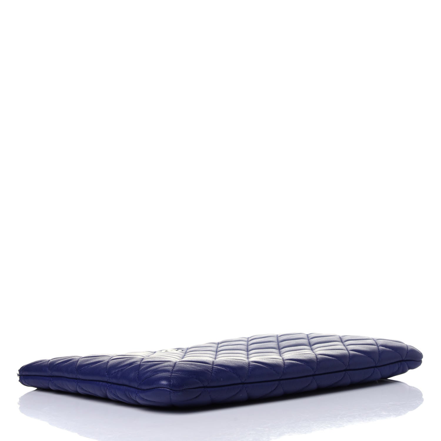 Chanel Lambskin Quilted Medium Cosmetic Case Blue 4 of 12