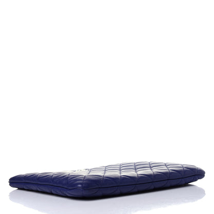 Chanel Lambskin Quilted Medium Cosmetic Case Blue 4 of 12