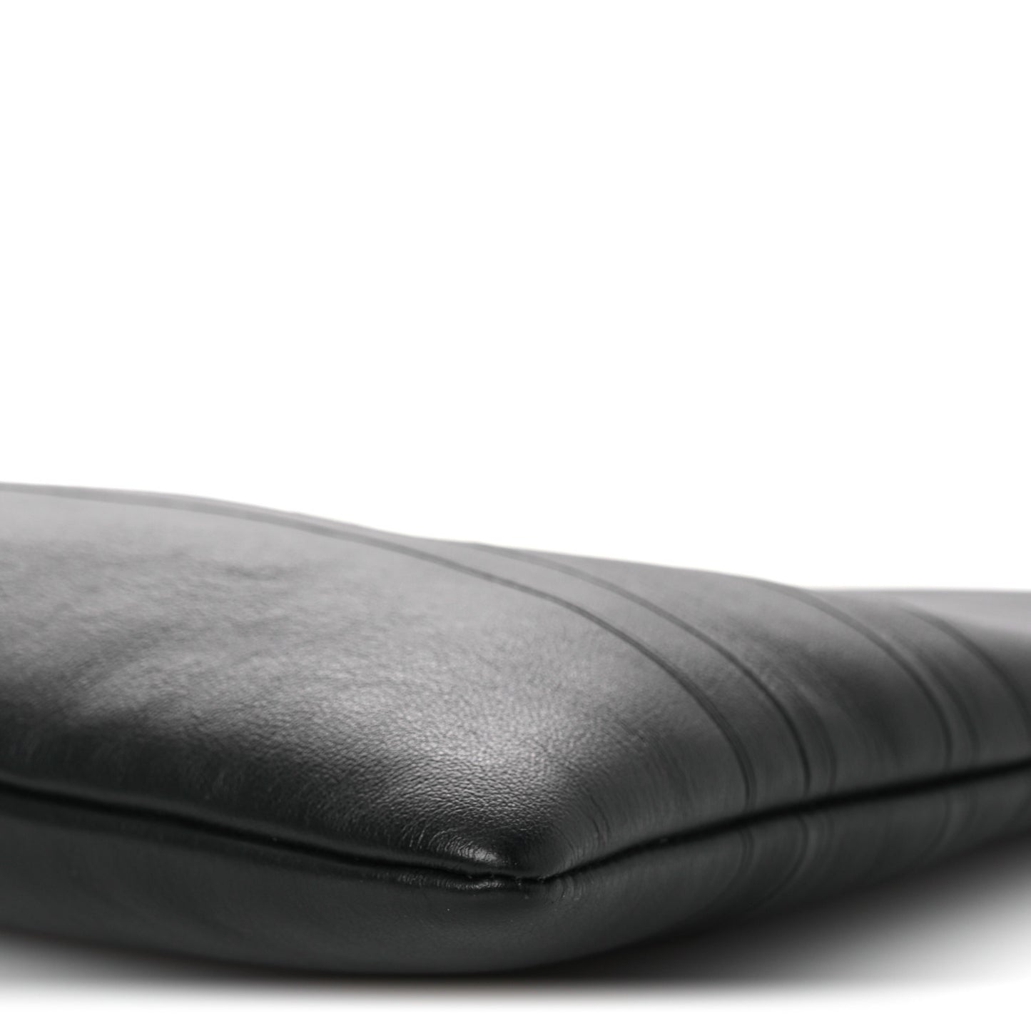 Calfskin Medium Diordouble Zip Pouch Black
