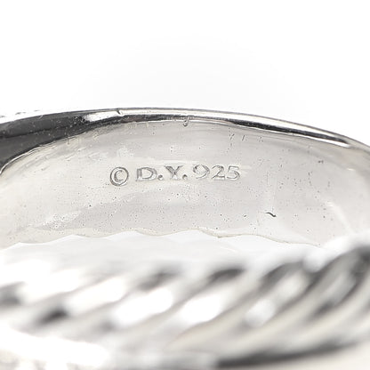 David Yurman Sterling Silver Diamond 5mm Crossover Ring 54 7 4 of 4