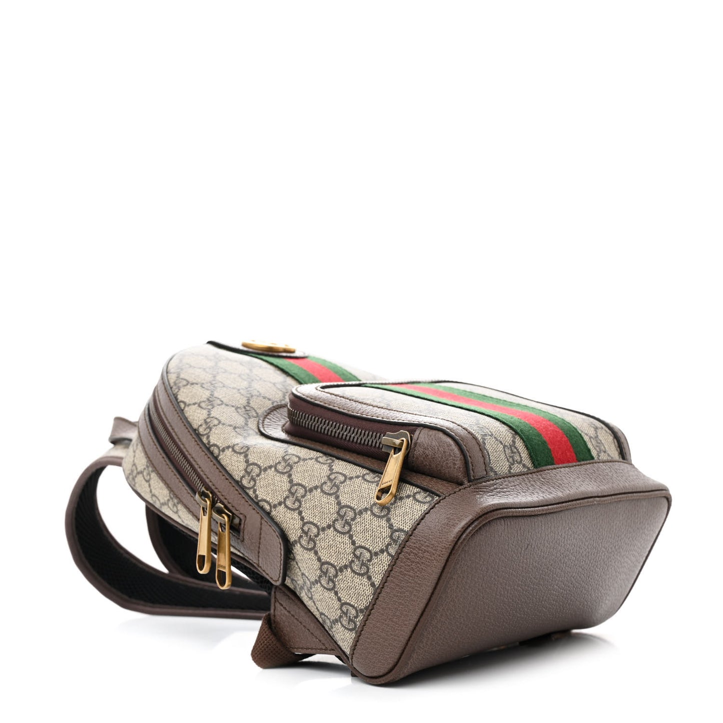 GG Supreme Monogram Calfskin Web Small Ophidia Day Backpack Beige Ebony New Acero
