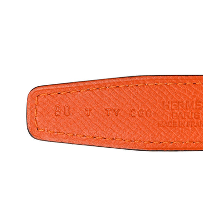 Hermes Epsom 24mm Constance Belt 90 Orange White 6 of 7