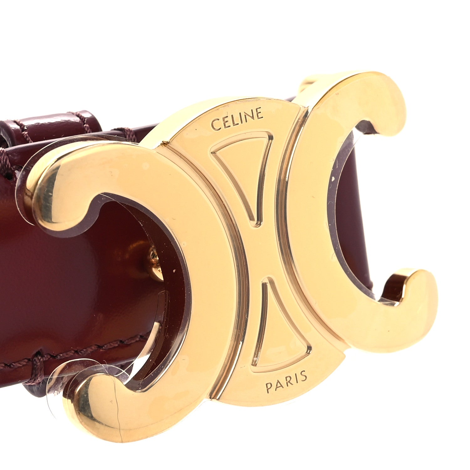 Celine Box Calfskin Medium 25mm Triomphe Belt 70 Light Burgundy 7 of 8