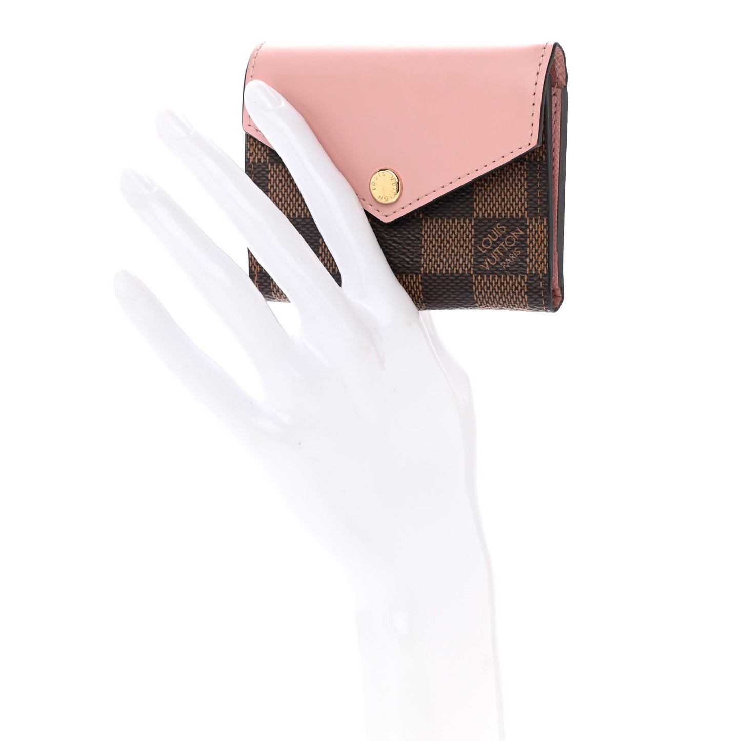 Damier Ebene Zoe Wallet Rose Ballerine