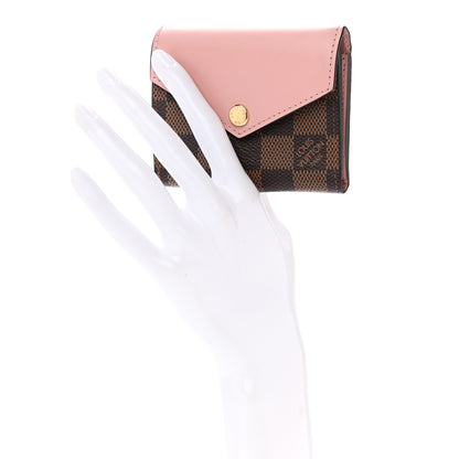Louis Vuitton Damier Ebene Zoe Wallet Rose Ballerine 2 of 7