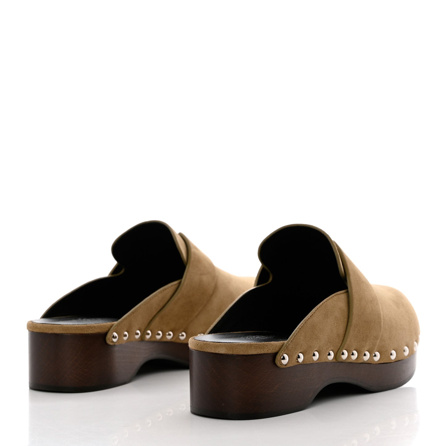 Suede Goatskin Calya Mules 36 Beige Gobi