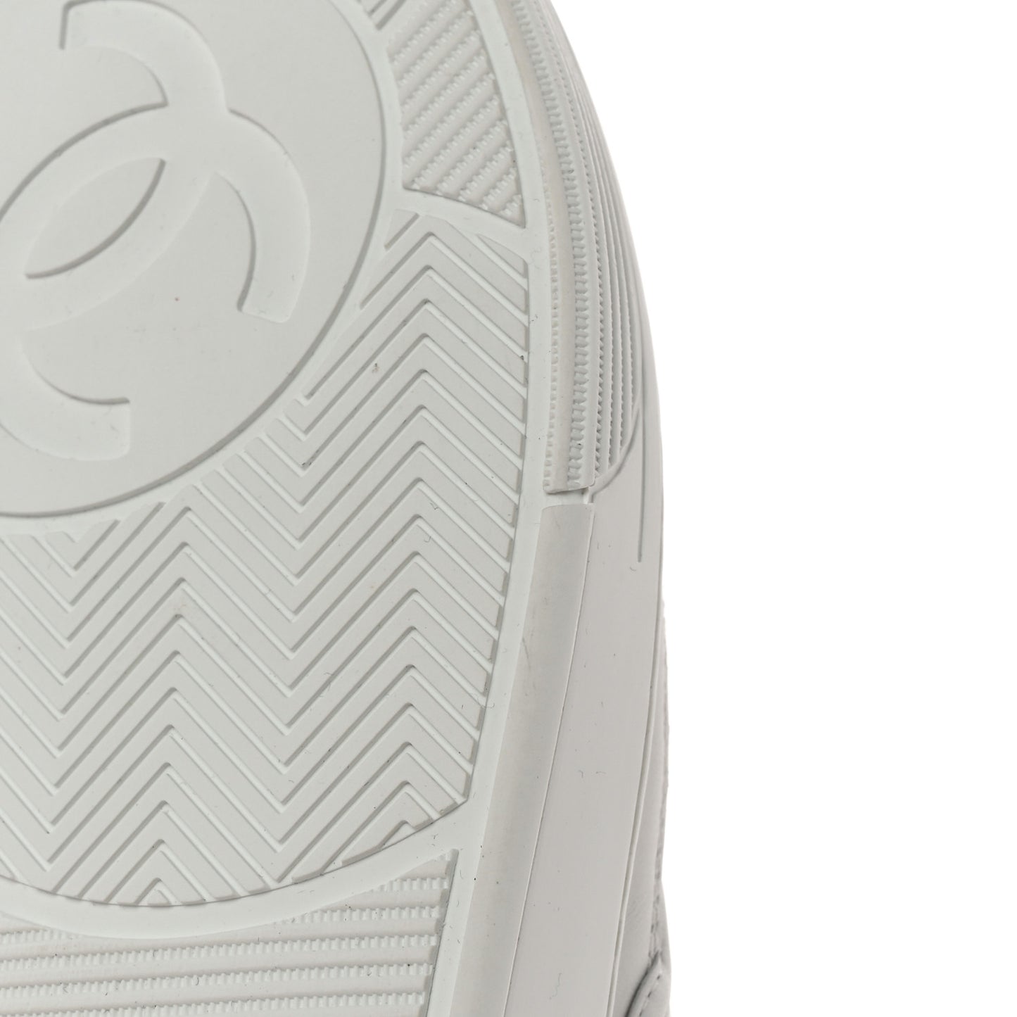 Calfskin CC Womens Sneakers 38.5 White