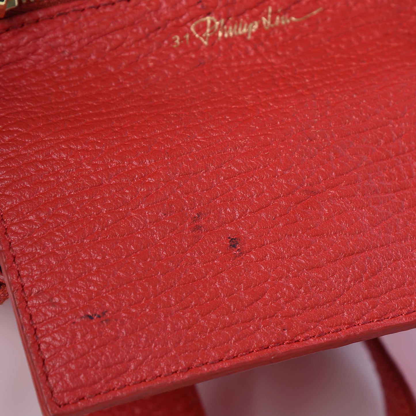 3.1 Textured Calfskin Mini Pashli Satchel Red