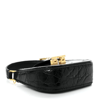 Alexander Wang Crocodile Embossed Calfskin Micro Legacy Hobo Black 4 of 12