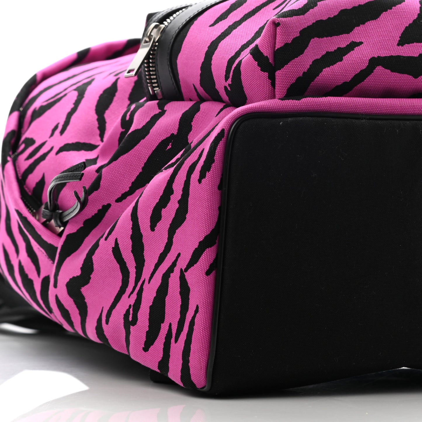 Canvas Zebra Print City Backpack Pink Black