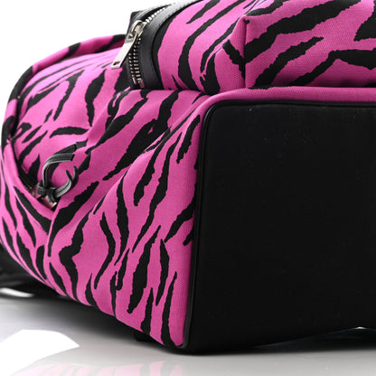Saint Laurent Canvas Zebra Print City Backpack Pink Black 9 of 10