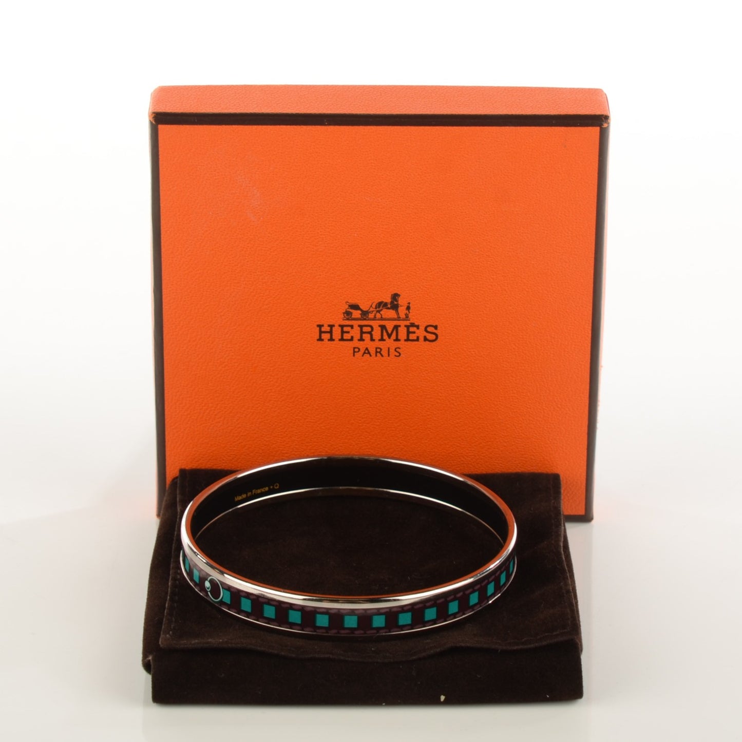 Enamel Printed Narrow Colliers De Chien Bracelet 62 Turquoise