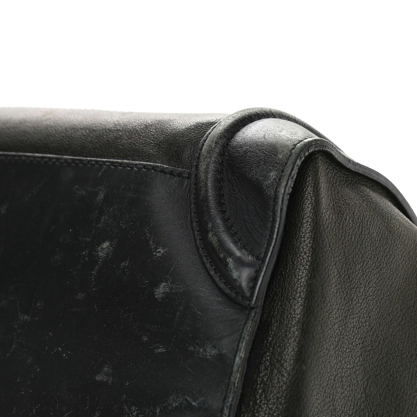 Smooth Calfskin Mini Bi-Color Luggage Forest Black