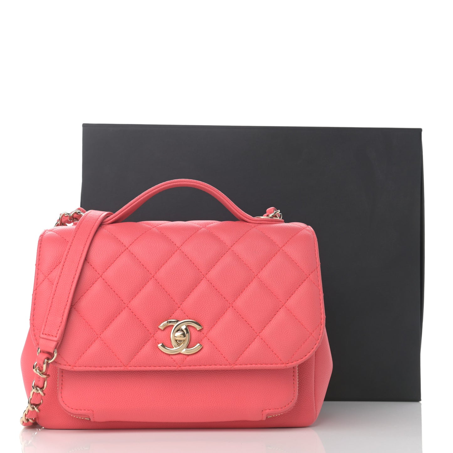 Caviar Quilted Medium Business Affinity Flap Pink