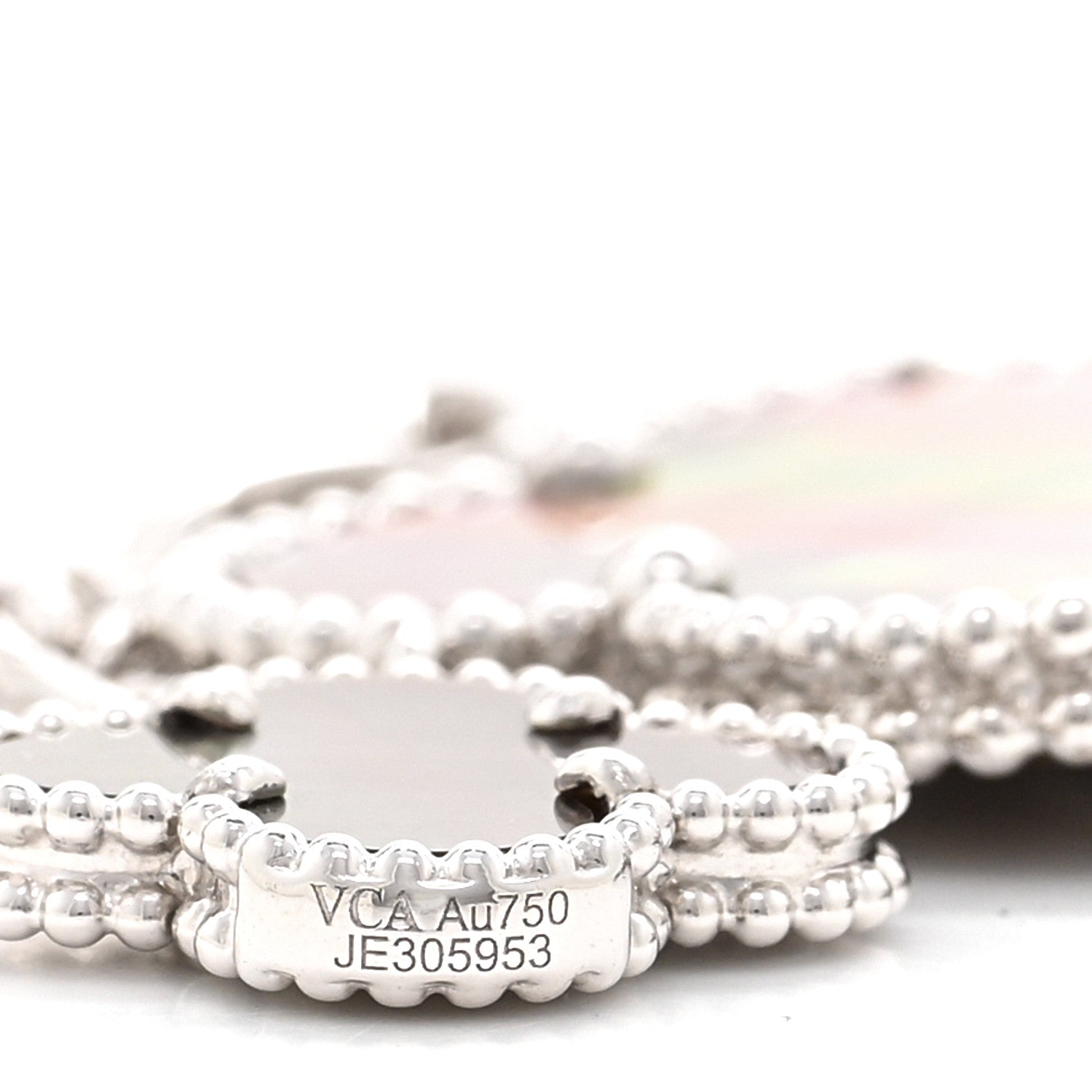 Van Cleef & Arpels 18K White Gold Mother of Pearl Chalcedony 6 Motifs Magic Alhambra Necklace 5 of 6
