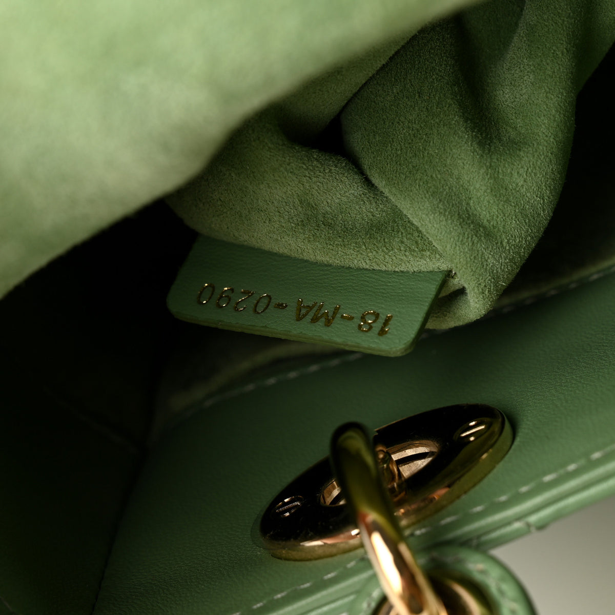 Lambskin Cannage Small My ABCDior Lady Dior Green