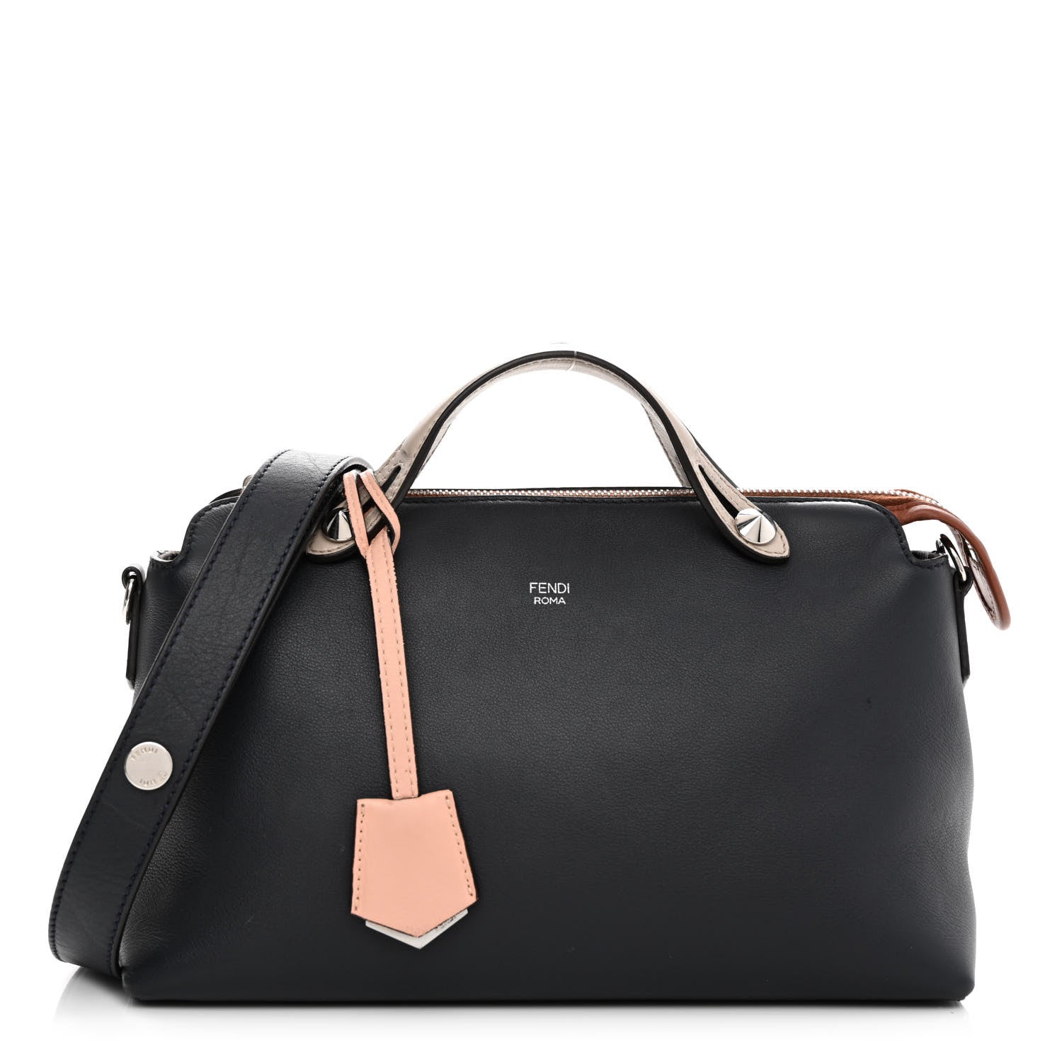 Fendi Vitello Dolce 4 Color Medium By The Way Multicolor Boston Bag Blue Notte Baby Pink 1 of 16