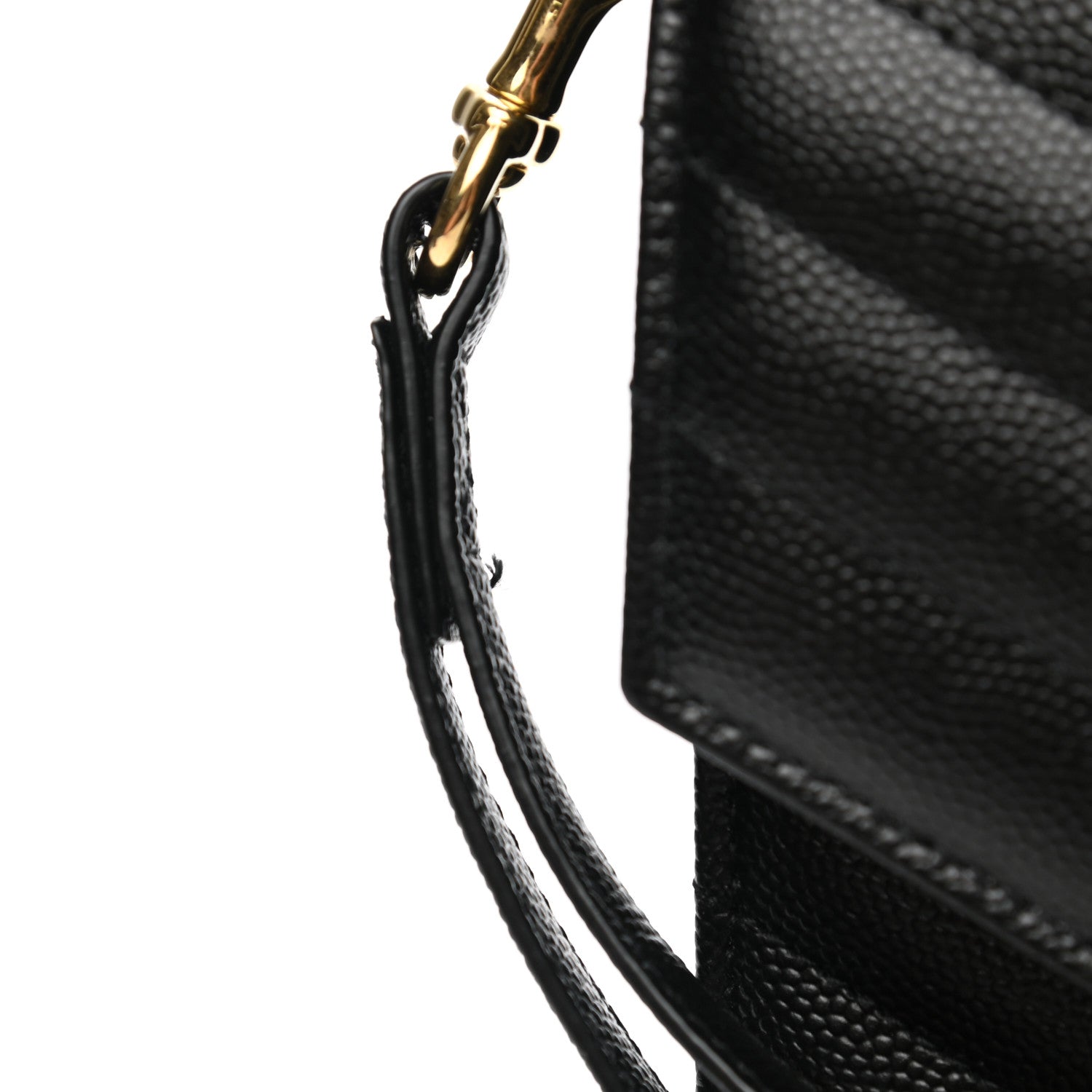 Saint Laurent Grain De Poudre Matelasse Chevron Monogram Envelope Clutch Black 8 of 9