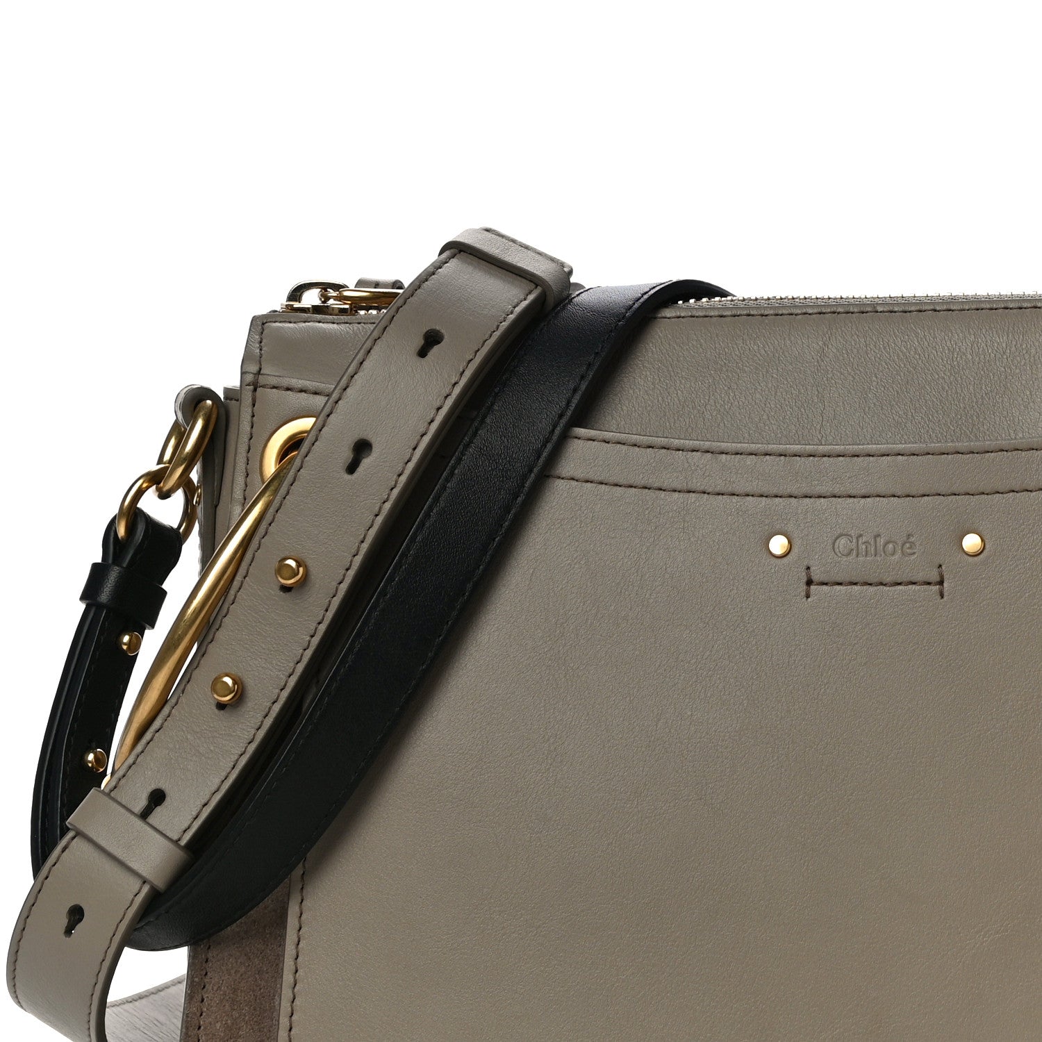 Chloe Calfskin Suede Medium Roy Bag Motty Grey 8 of 12